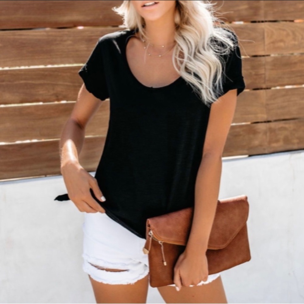 Mustard Seed black distressed top size M